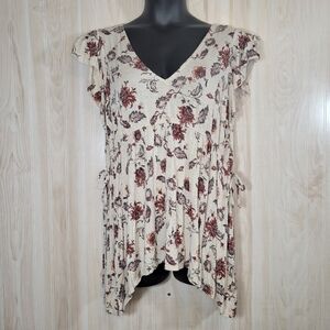 Maurices Boho Floral Cream Top Sz 0X